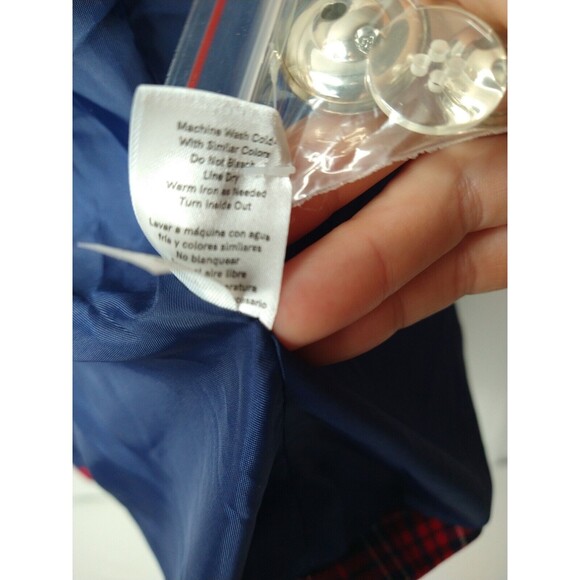NWOT VENUS Red Blue Plaid Jacket Sz14 Button Closure Mid Length Academia Preppy - Picture 11 of 12